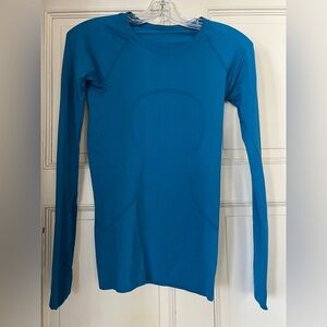 Blue Long Sleeve Athletic Top